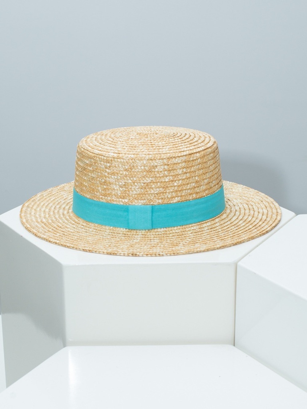Straw Boater Hat with Ribbon - Picture 2 of 11